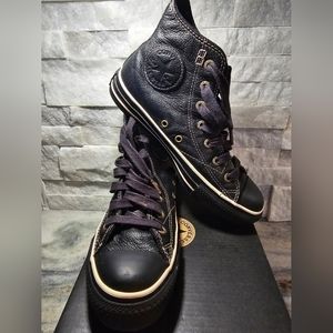 Converse Chuck Taylor, black leather, women's size 7